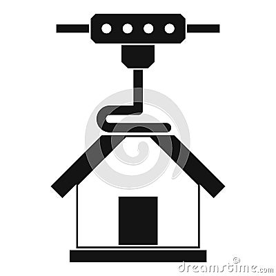 3d printer printing house icon simple Vector Illustration