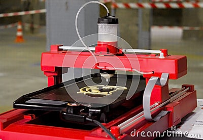 3d printer that printing a liquid dough Stock Photo