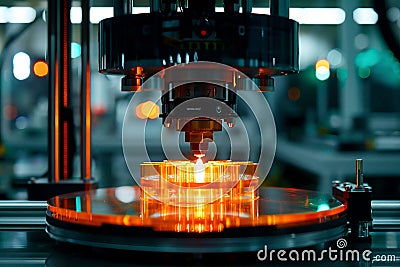 3D printer utilizing artificial intelligence to create complex and customized products with precision and speed Stock Photo