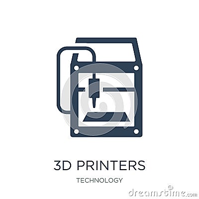 3d printers icon in trendy design style. 3d printers icon isolated on white background. 3d printers vector icon simple and modern Vector Illustration