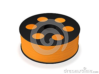 3d printing filament spool 3d rendering Stock Photo