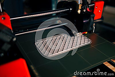 3D printing machine making the 3D prototype model with resin material. The hi-technology for rapid prototype method by 3d printing Editorial Stock Photo