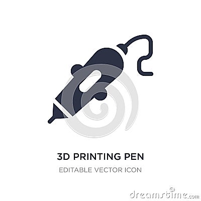 3d printing pen icon on white background. Simple element illustration from Computer concept Vector Illustration