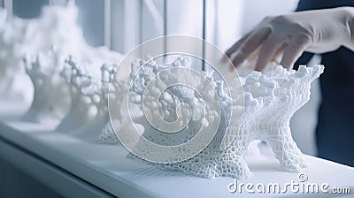 3D printing technology creating complex designs with precision in a modern lab Stock Photo