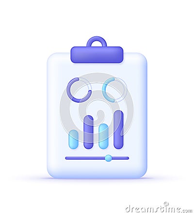 3d project development icon. Business, financial report, growth steps, financial success,marketing, statistics Vector Illustration