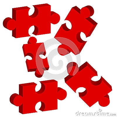 3D puzzle isolated on white background Vector Illustration