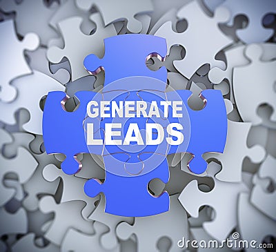 3d puzzle pieces - generate leads Cartoon Illustration