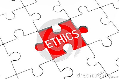 Ethics - jigsaw puzzle pieces Cartoon Illustration