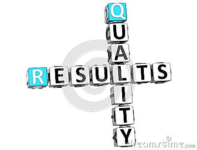 3D Quality Results Crossword Stock Photo