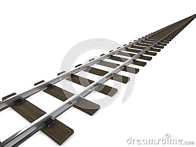 3d Railway tracks Stock Photo