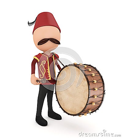 3d ramadan drummer Stock Photo