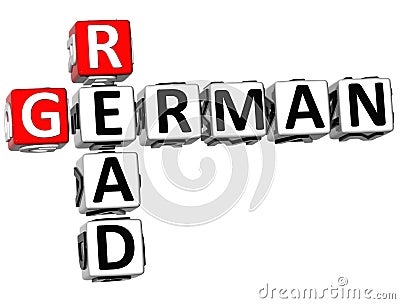 3D Read German Crossword Stock Photo