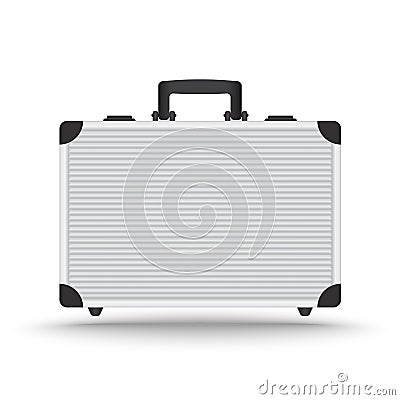 3D Realistic aluminum briefcase vector Vector Illustration