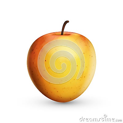 3D realistic apple on white background. Vector illustration. Vector Illustration