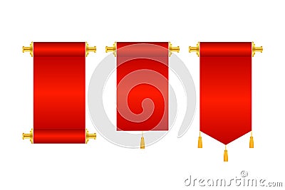 3d realistic chinese scrolls, Idea for Presentation Business Web Design Element. Vector stock illustration Vector Illustration