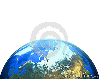 3D Realistic Cloudy World Globe Europe Illustration White Background Stock Photo