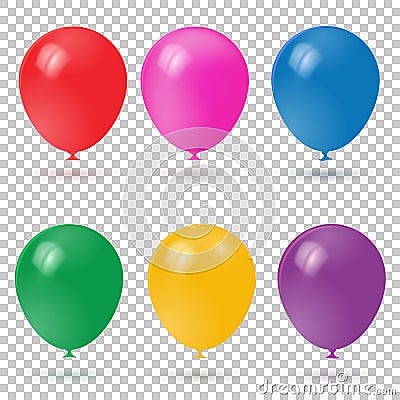 3d Realistic Colorful Balloons collection. Vector Illustration