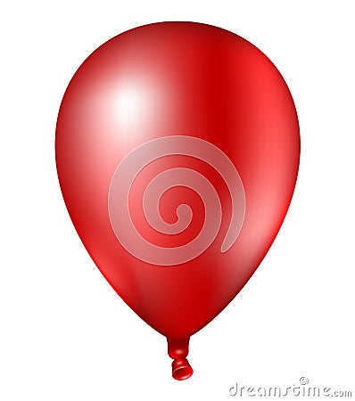 3d Realistic colorful red Balloon. Vector illustration of photorealistic flying helium balloon,Isolated on white Background Vector Illustration