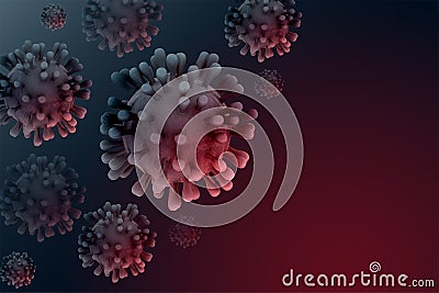 3d realistic coronavirus infection spread background design Vector Illustration