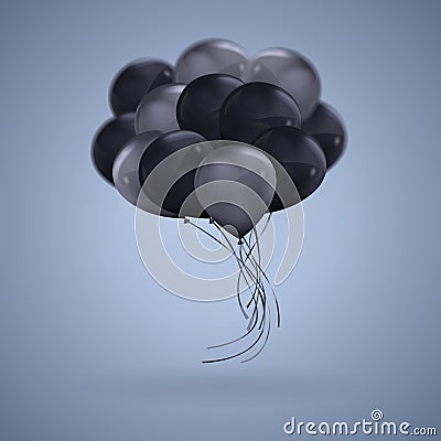 3D realistic Dark Color Balloons Vector Clipart Illustration Vector Illustration