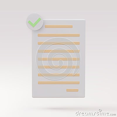 3d realistic Documents icon. Stack of paper sheets. A confirmed or approved document. Vector illustration Vector Illustration