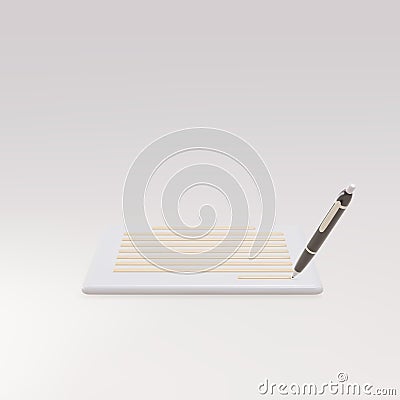 3d realistic documents and pens icon. Vector illustration Vector Illustration