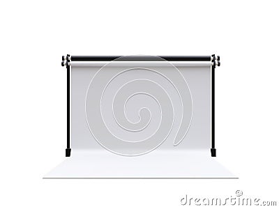 3d realistic empty professional photography studio isolated on white background. Vector illustration Vector Illustration