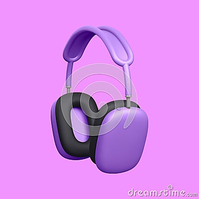 3d realistic headphones isolated on light background. Banner for advertising wireless earphones. Vector illustration Vector Illustration