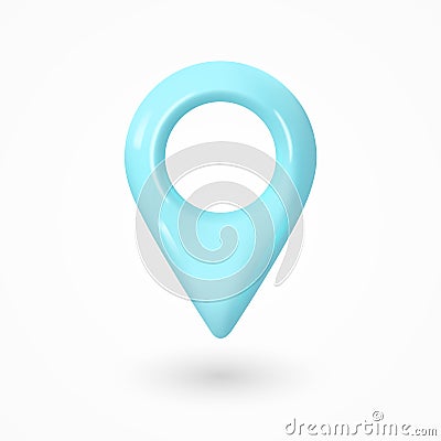 3D realistic location blue map pin gps pointer markers vector illustration for destination. Web marker for position Vector Illustration