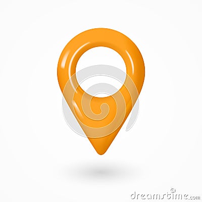 3D realistic location orange map pin gps pointer markers vector illustration for destination. Web marker for position Vector Illustration
