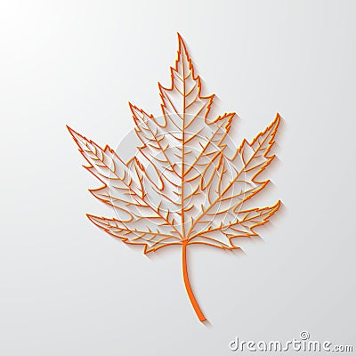 3d realistic maple leaf. Vector version Vector Illustration