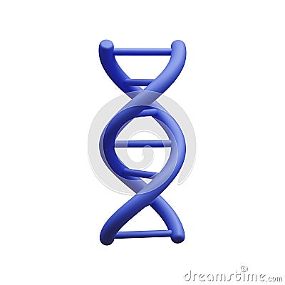 3d realistic medical spiral genetic dna isolated in white background. Banner for molecular chemistry, physics science, Vector Illustration