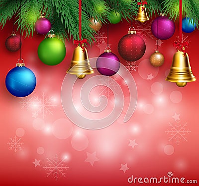 3D Realistic Merry Christmas Background Vector Illustration