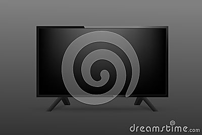 3d Realistic mockup TV on black background. Vector Vector Illustration