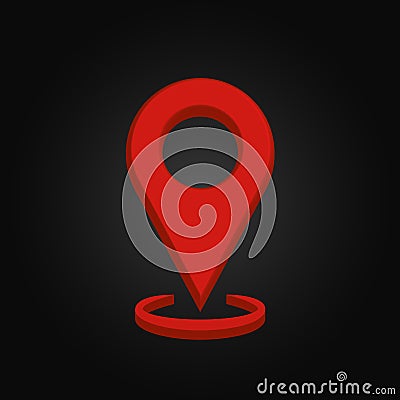 3D Realistic red color location map pin GPS pointer markers vector illustration for a destination. Vector Illustration