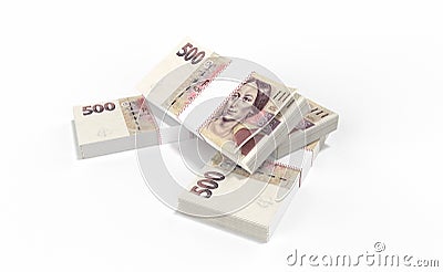 3D realistic render of czech crown ceska koruna national money in czech republic. Stock Photo