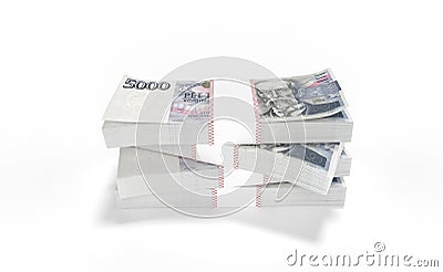 3D realistic render of czech crown ceska koruna national money in czech republic. Stock Photo