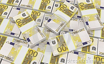 200 Euro Money. euro cash background. Euro Money Banknotes Stock Photo