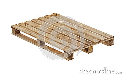 Wooden palette. Isolated on white background. Stock Photo