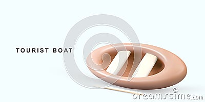 3d realistic tourist boat. Vector illustration Vector Illustration