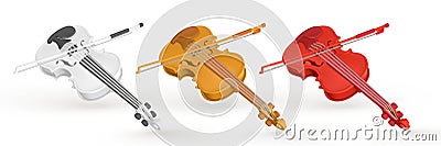 3d realistic violin for music concept design in plastic cartoon style. Vector illustration Vector Illustration