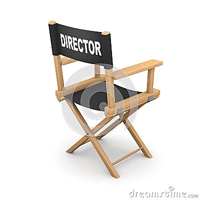 3d Rear view movie directors chair Stock Photo