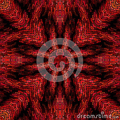 3d red black octagonal mosaic style pattern Stock Photo