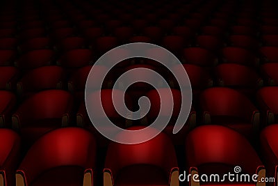 3d red cinema chairs Stock Photo