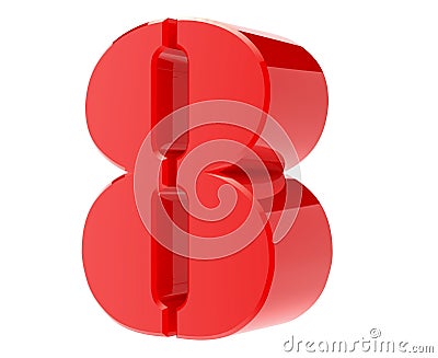 3d red number 8 EXPLANATION word isolated on white background 3d renderingon white background 3d rendering Stock Photo
