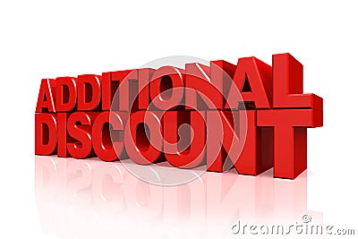 3D red text additional discount Stock Photo