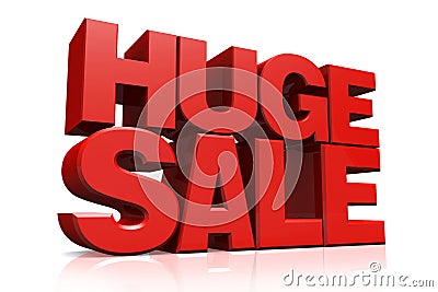 3D red text huge sale Stock Photo