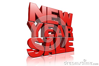 3D red text new year sale Stock Photo