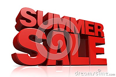 3D red text summer sale Stock Photo