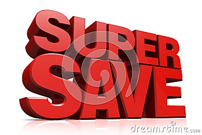 3D red text super save Stock Photo